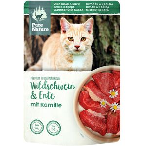 12x 85g Pure Nature Feline Wild Zwijn & Eend Nat Kattenvoer