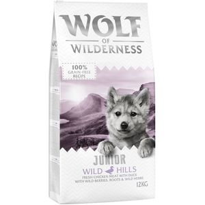 12kg Junior Wild Hills Eend Wolf of Wilderness Hondenvoer