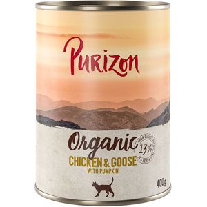 6 x 200 g / 400 g Purizon Adult voor een probeer prijs! - Organic: Kip en gans met pompoen (6 x 400 g)