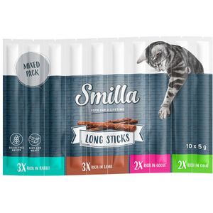 Smilla Long Sticks 10 x 5 g - Mixpakket 2 (Konijn, gans, lam en wild)