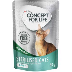 Concept for Life Sterilised Cats Konijn graanvrij - in Saus Kattenvoer - 12 x 85 g