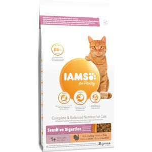 3kg Sensitive Digestion Adult & Senior Kalkoen IAMS for Vitality Kattenvoer