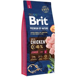 15 kg Brit Premium by Nature Junior L droogvoer voor honden