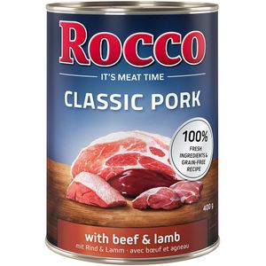 Rocco Classic Pork 6 x 400g Hondenvoer Rund & Lam