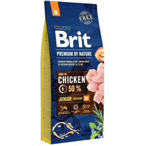 15 kg Brit Premium by Nature Junior M droog hondenvoer