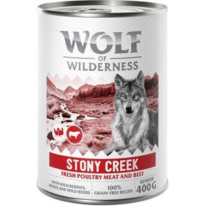 Wolf of Wilderness Senior “Expedition” 6 x 400 g - Stony Creek - Gevogelte met rund