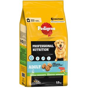 2x 12kg Pedigree Professional Nutrition Adult met Rund & Groente hondenvoer droog