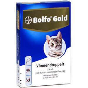Bolfo Gold 40 voor Katten tot 4kg 2 pipetten
