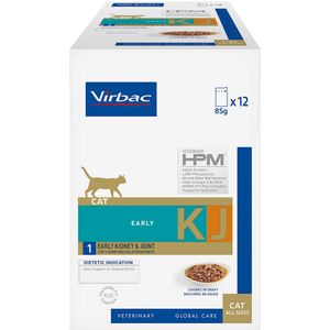 12x 85g Virbac Veterinary Cat Early Kidney & Joint KJ1 natvoer voor katten