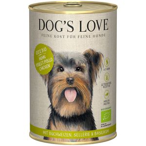 6x 400g Dog's Love Organic Kip Hondenvoer Nat