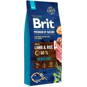 15 kg Brit Premium by Nature Sensitive Lam & Rijst droog hondenvoer