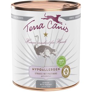 6x800g Hypoallergeen Struisvogel met pastinaak Terra Canis Hondenvoer