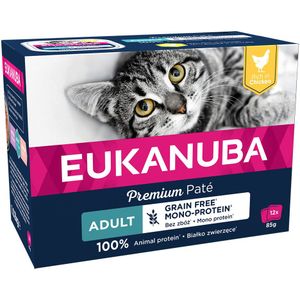 12x85g Eukanuba Graanvrij Adult Kip Nat Kattenvoer