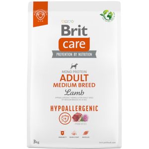 3kg Brit Care Dog Hypoallergenic Adult Medium Breed Lam & Rijst Hondenvoer Droog