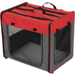 M: L 61 x B 46 x H 53,5 cm - grijs-rood - Transportbox First Class Basic