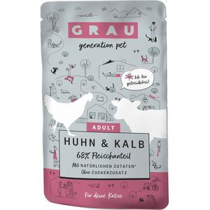 GRAU Adult Graanvrij 16 x 125 g Kattenvoer - Kip & Kalf