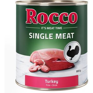 Rocco Single Meat 6 x 800 g Hondenvoer - Kalkoen