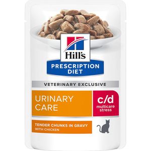 Hill's Prescription Diet Urinary & Renal 12 x 85 g C/D Urinary Stress met Kip Kattenvoer