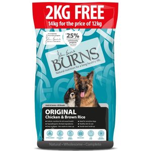 12  Burns Adult/Senior Original Kip & Bruine Rijst Hondenvoer - 12 kg