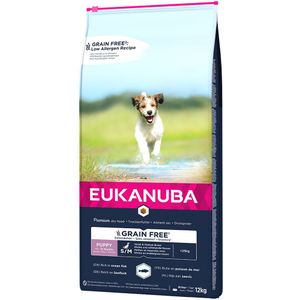 Eukanuba graanvrij droogvoer - Puppy Small / Medium Breed Zalm (12 kg)