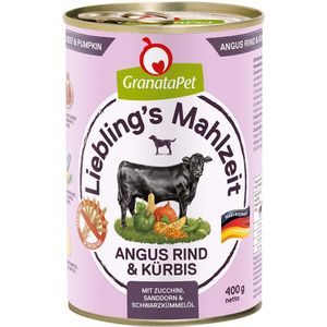 Granatapet Lievelingsmaaltijd  6 x 400 g Hondenvoer - Angus Rund & Pompoen