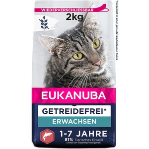 2kg Eukanuba Adult Graanvrij Rijk aan Zalm Droog Kattenvoer