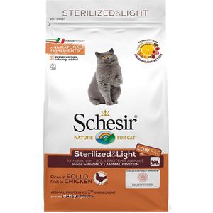 1.5kg Sterilized & Light met Kip Schesir droog kattenvoer
