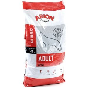 12kg Arion Original Adult All Breeds Active Kip & Rijst Droogvoer voor honden
