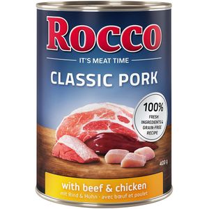 Rocco Classic Pork 6 x 400g Hondenvoer Rund & Kip