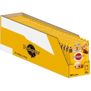 24x 100g Pedigree Junior verszakjes multipack kip in gelei nat hondenvoer