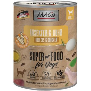 6x750g MAC's natvoer voor honden met insecten Kip & insecten