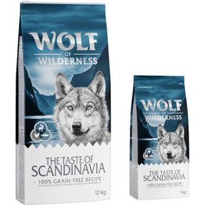 12  14 kg Wolf of Wilderness droogvoer - ""Scandinavian Fjords"" Rendier, kip & zalm - graanvrij - 12  14 kg