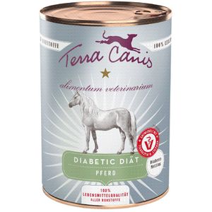 6x 400g Terra Canis Alimentum Veterinarium Diabetic Diet Paard Hondenvoer Nat
