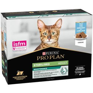 Purina Pro Plan Sterilised Adult Maintenance 10 x 85 g Kattenvoer - Kabeljauw