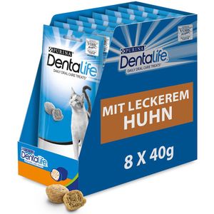 8x40g Kip Purina Dentalife Dagelijkse Katten-Tandverzorgings-Snacks