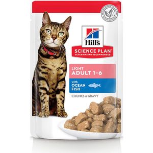 12x85g Feline Adult Zeevis maaltijdzakjes Hill's Science Plan Kattenvoer