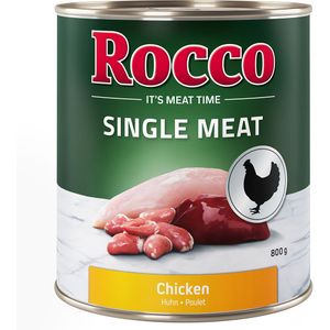 Rocco Single Meat 6 x 800 g Hondenvoer - Kip