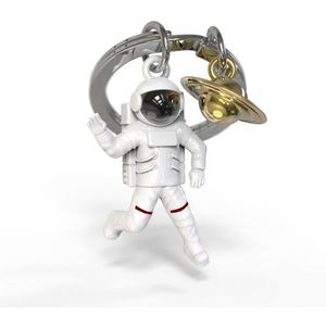 Metalmorphose sleutelhanger astronaut met saturnus