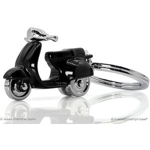 Metalmorphose sleutelhanger zwarte scooter