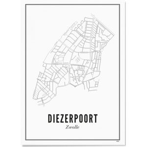 Wijck Zwolle Diezerpoort poster A3 30 x 40