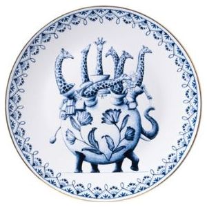 Heinen Delfts Blauw Wandbord Redmer Hoekstra Giraf 31 cm