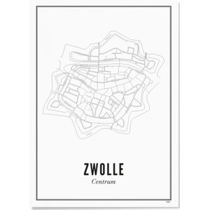 Wijck Zwolle Centrum poster 50 x 70 cm