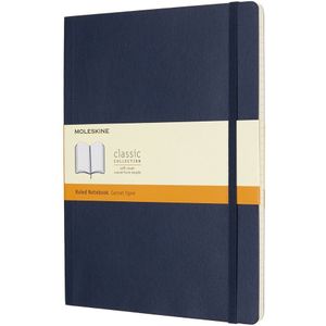 Moleskine Notebook XL gelinieerd Soft Cover-Safier blauw