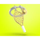 Metalmorphose sleutelhanger Tennis racket met bal