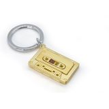 Metalmorphose sleutelhanger Casettebandje goud