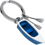 Metalmorphose sleutelhanger roeiboot blauw wit