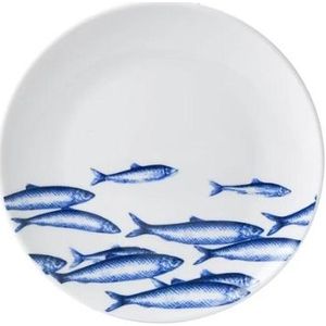 Heinen Delftsblauw wandbord vissen 26.5 cm