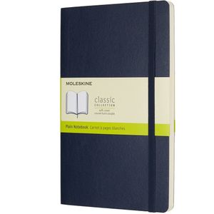 Moleskine Notebook Large plain Soft Cover-Safier blauw