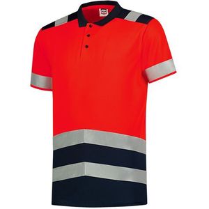 Tricorp 203007 Poloshirt hivis fluor rood/ink