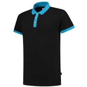 Tricorp PBF210 Poloshirt fitted zwart/turquoise